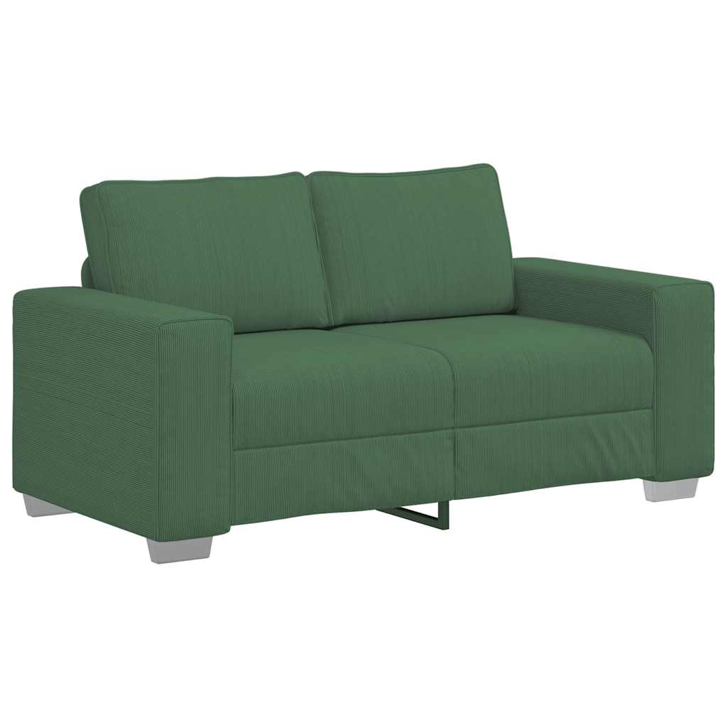 Canapé deux places vert foncé 160 x 77 x 82 cm en tissu velours côtelé - XIOS