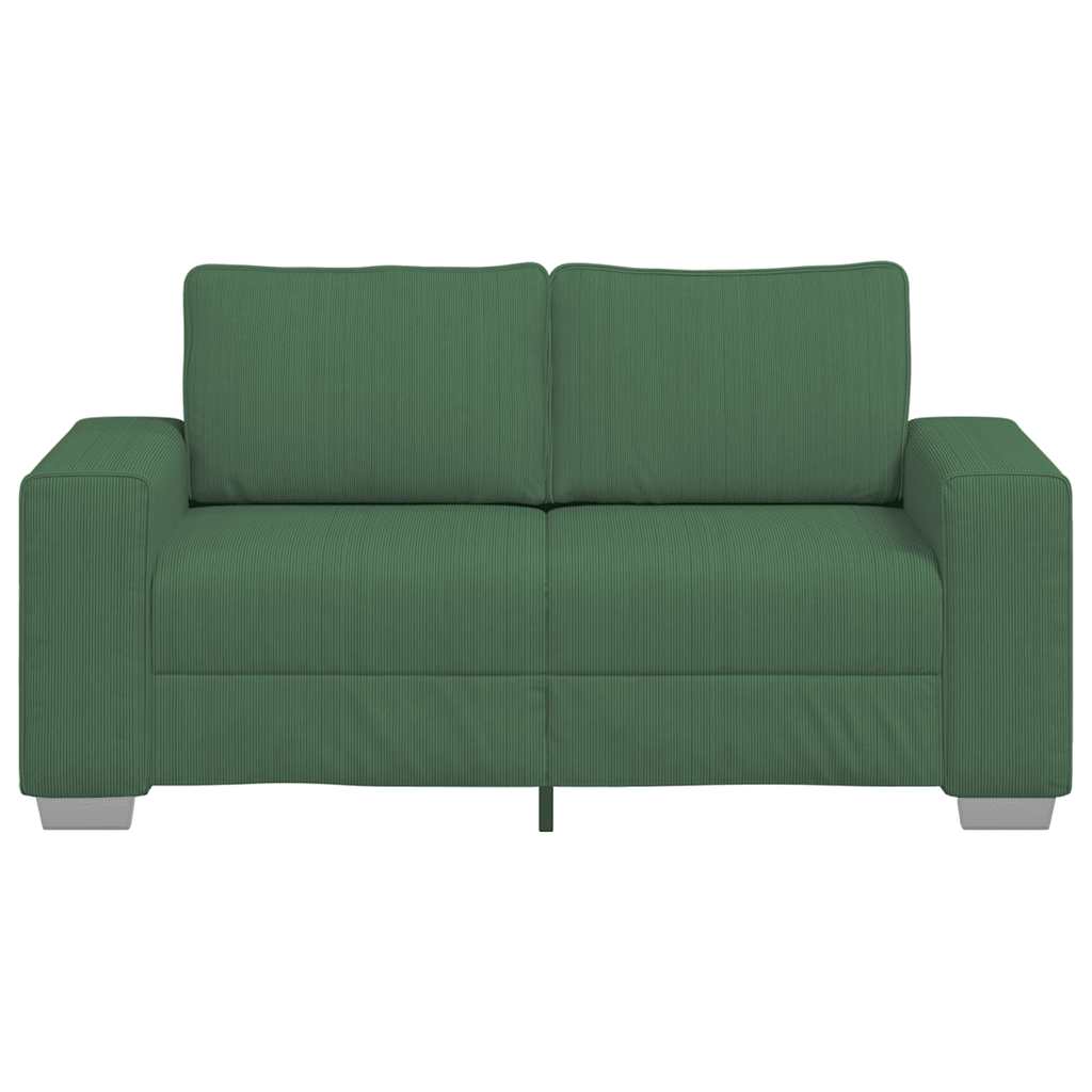 Canapé deux places vert foncé 160 x 77 x 82 cm en tissu velours côtelé - XIOS