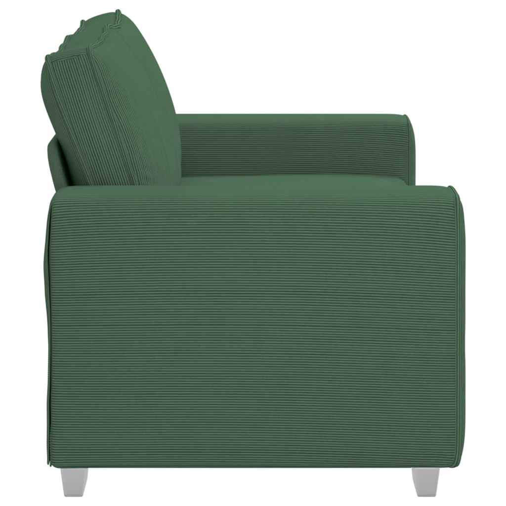 Canapé deux places vert foncé 160 x 77 x 82 cm en tissu velours côtelé - XIOS