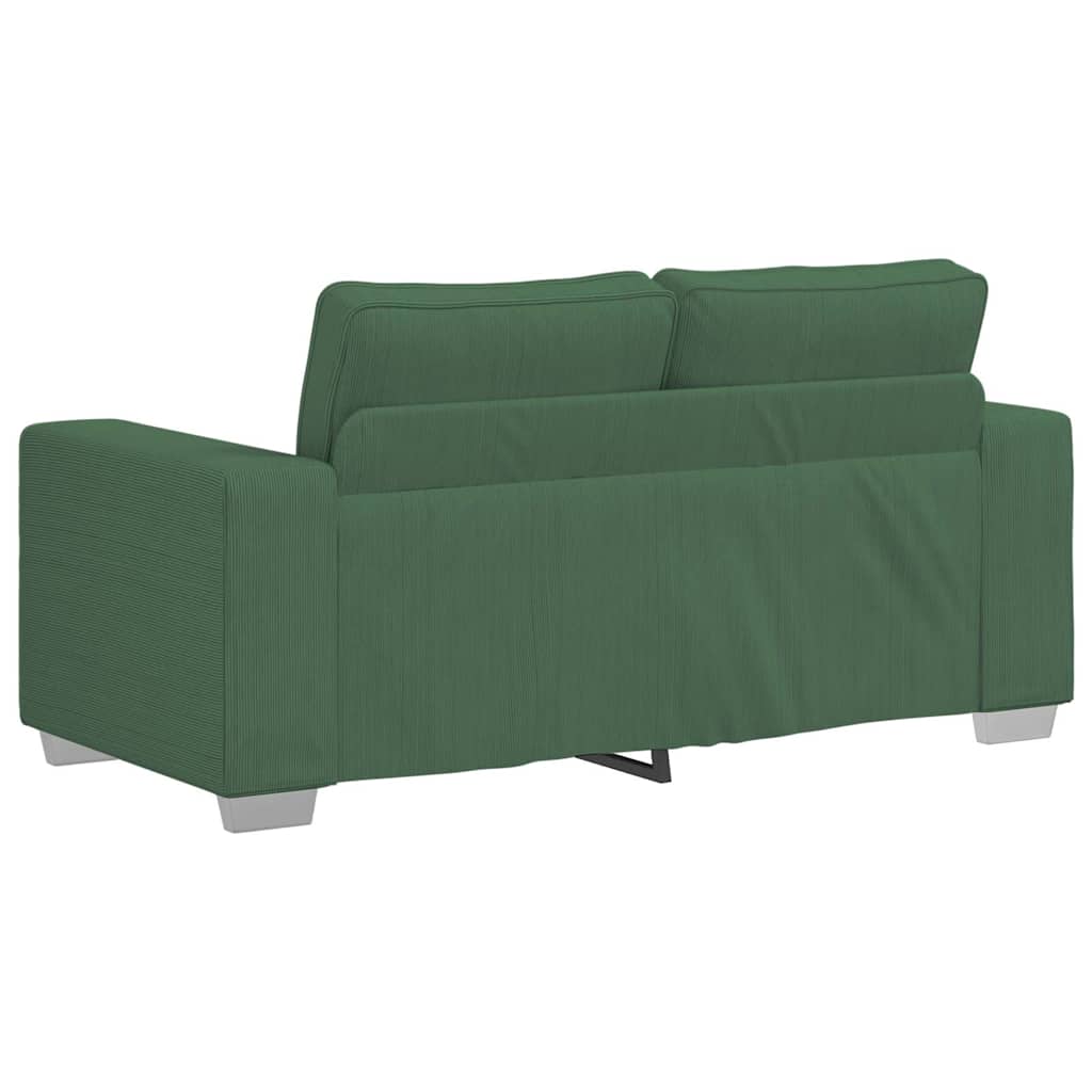Canapé deux places vert foncé 160 x 77 x 82 cm en tissu velours côtelé - XIOS