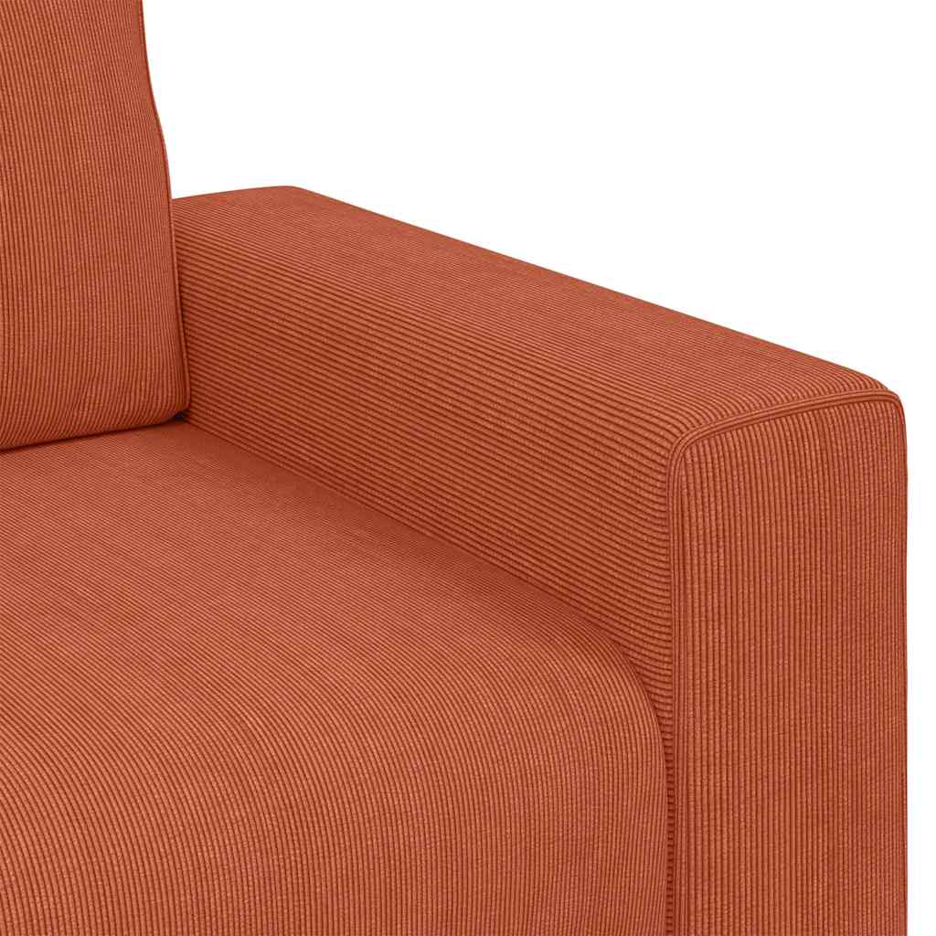 Canapé deux places rouge orangé 160x77x82 cm en tissu velours côtelé - XIOS