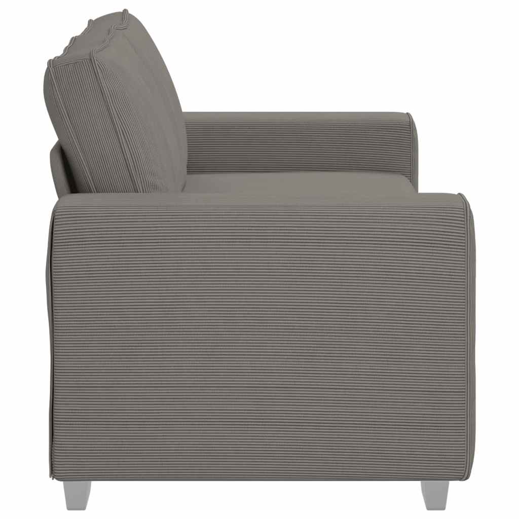 Canapé deux places gris clair 180 x 77 x 82 cm en tissu velours côtelé - XIOS