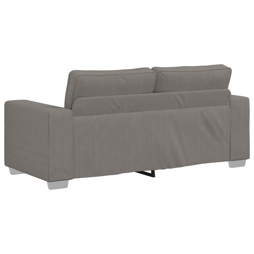 Canapé deux places gris clair 180 x 77 x 82 cm en tissu velours côtelé - XIOS