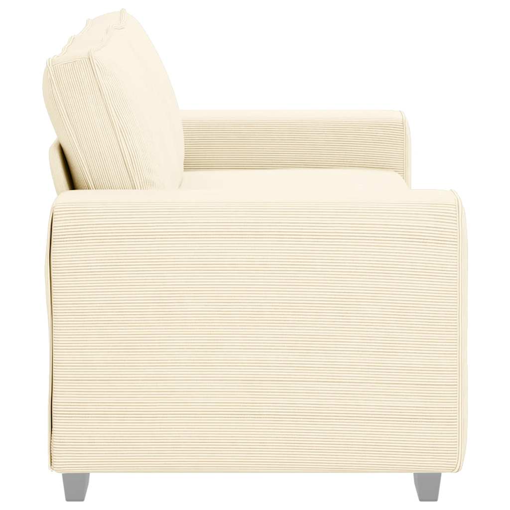 Canapé deux places crème 180x77x82 cm en tissu velours côtelé - XIOS