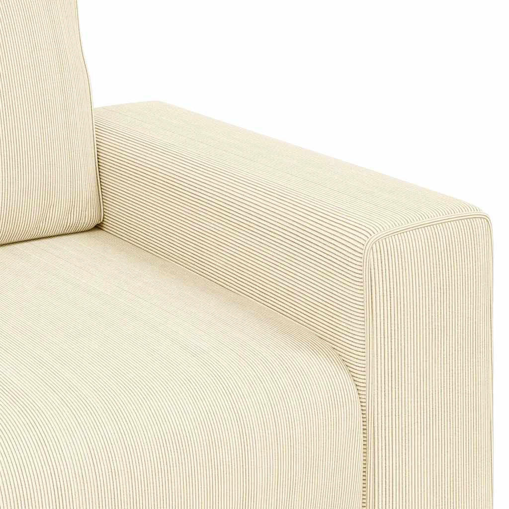 Canapé deux places crème 180x77x82 cm en tissu velours côtelé - XIOS