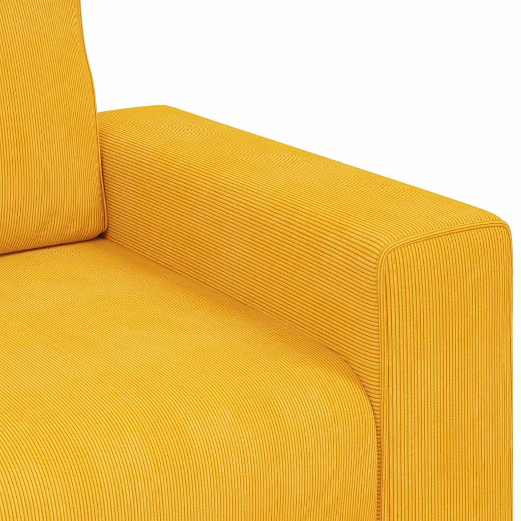 Canapé deux places jaune clair 180 x 77 x 82 cm en tissu velours côtelé - XIOS