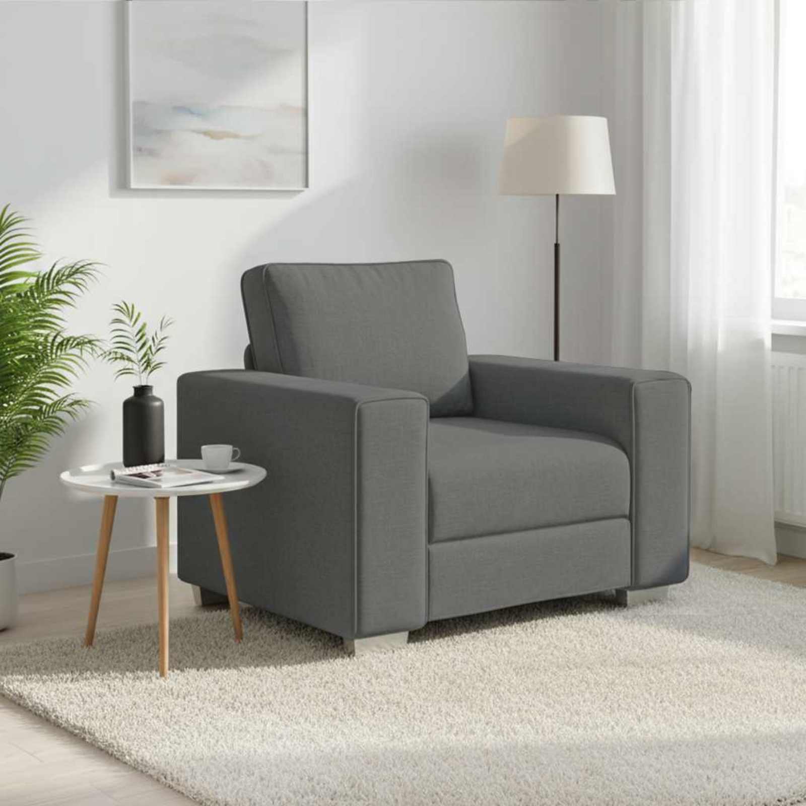 Canapé 59cm Gris foncé tissu - XIOS