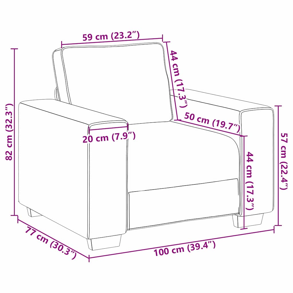 Canapé avec coussin Taupe 100 x 77 x 82 cm tissu - XIOS