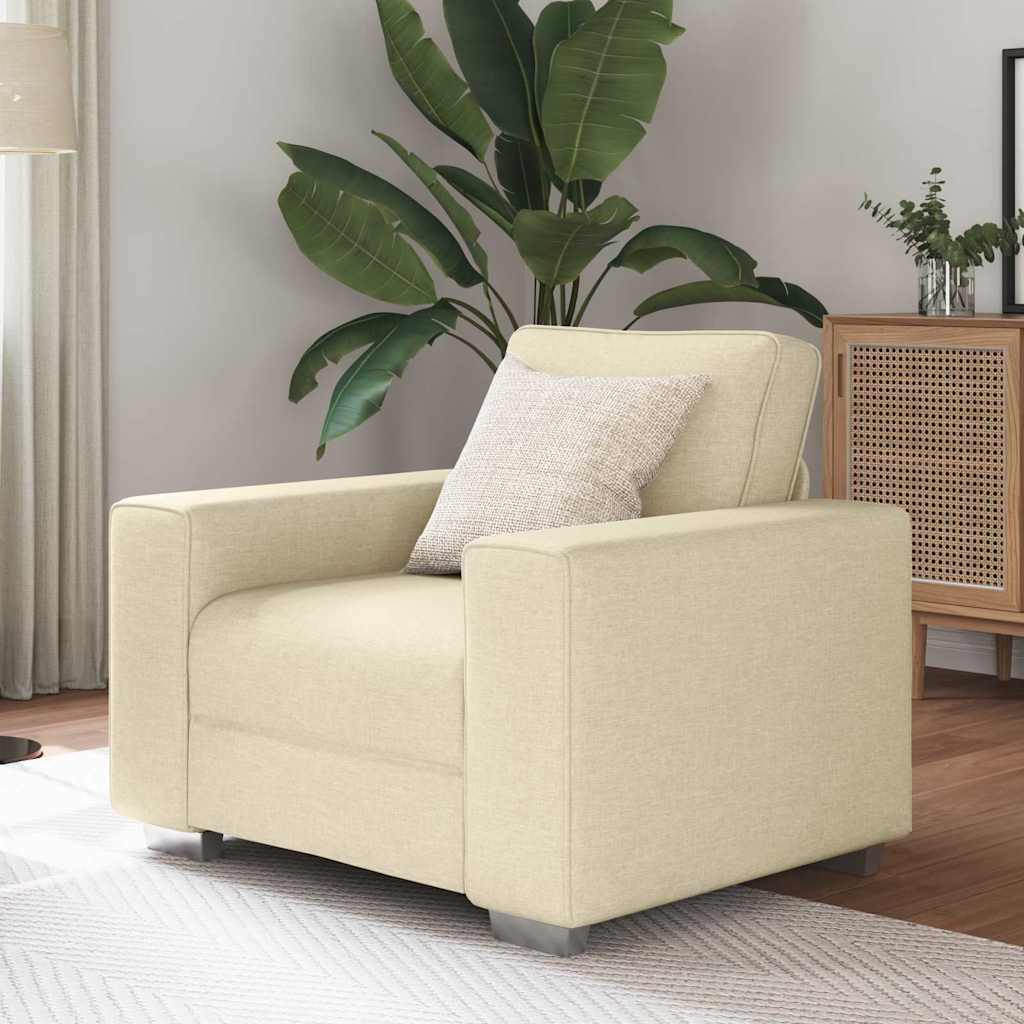 Canapé avec coussin Crème 100 x 77 x 82 cm tissu - XIOS