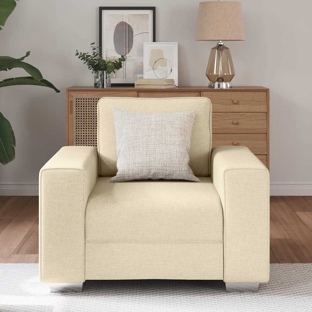 Canapé avec coussin Crème 100 x 77 x 82 cm tissu - XIOS