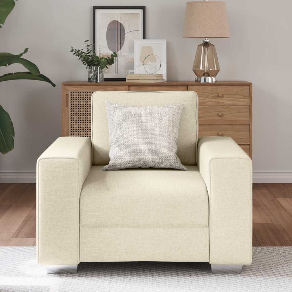 Canapé avec coussin avec oreiller Beige 100 x 77 x 82 cm Lin - XIOS