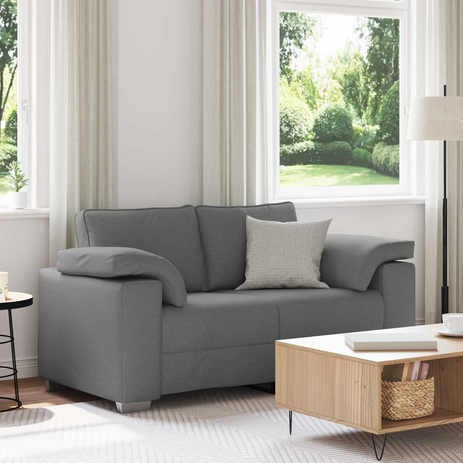 Canapé deux places Gris foncé 160 cm tissu - XIOS