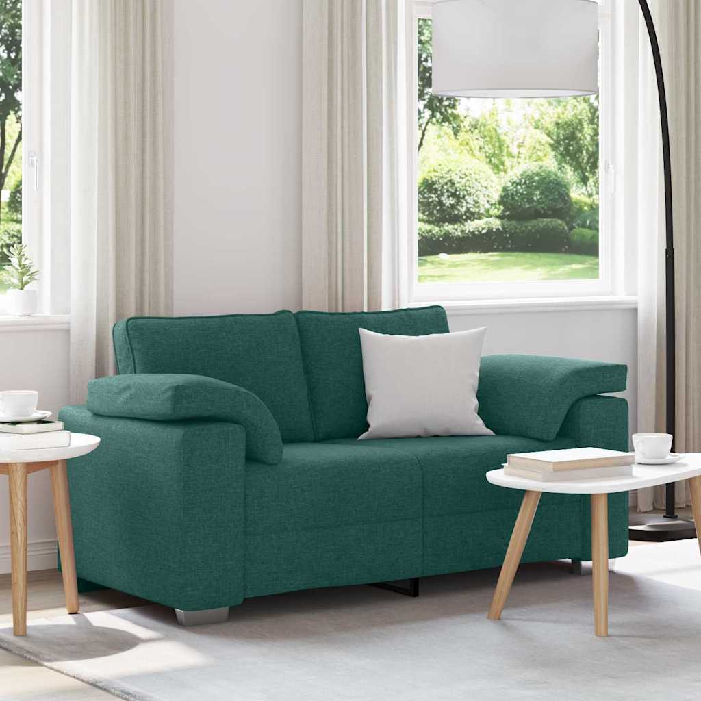 Canapé avec coussin Vert foncé 160 x 77 x 82 cm tissu