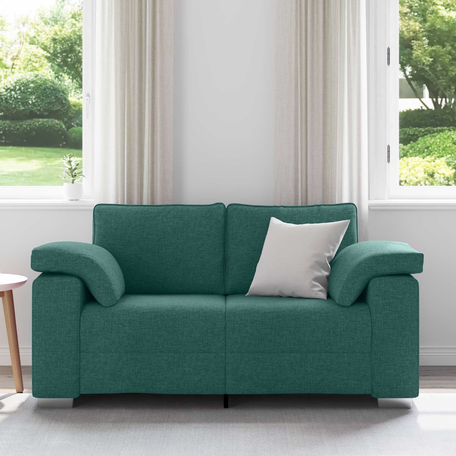 Canapé deux places Vert foncé 160 cm tissu
