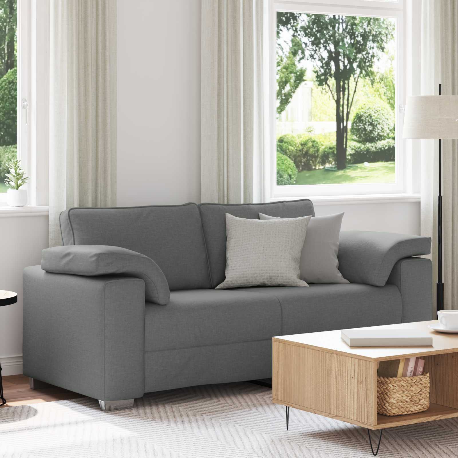 Canapé deux places Gris foncé 180 cm tissu - XIOS