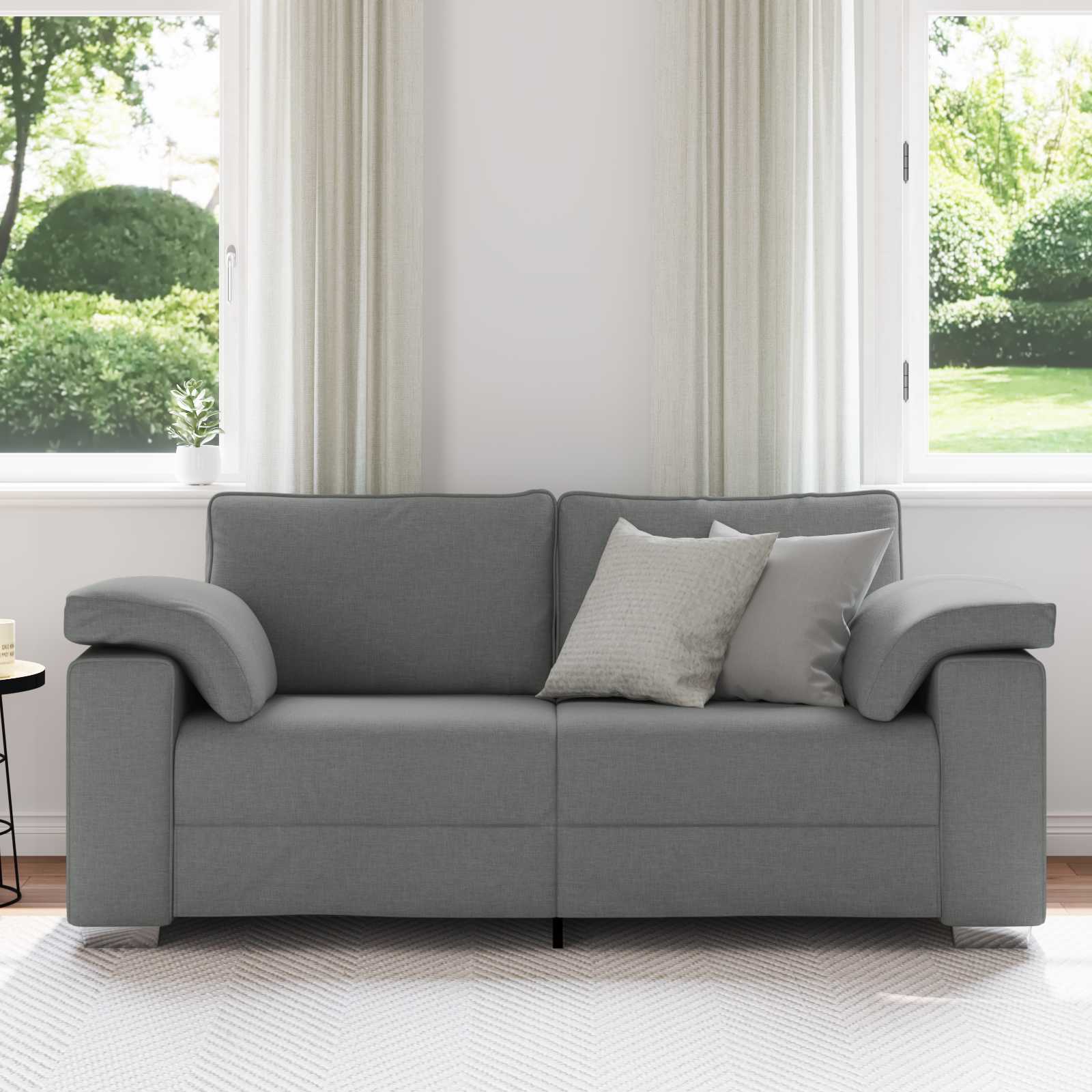 Canapé deux places Gris foncé 180 cm tissu - XIOS