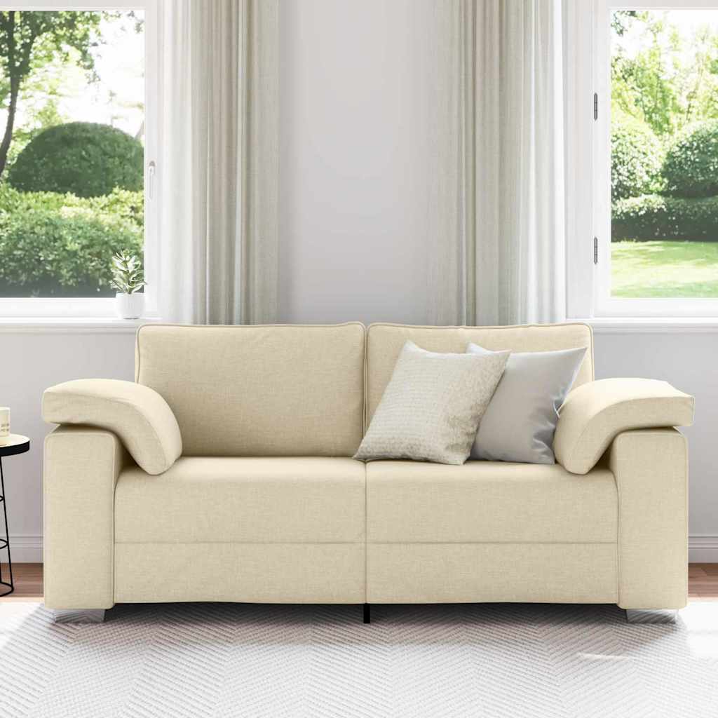 Canapé avec coussin Crème 180 x 77 x 82 cm tissu - XIOS