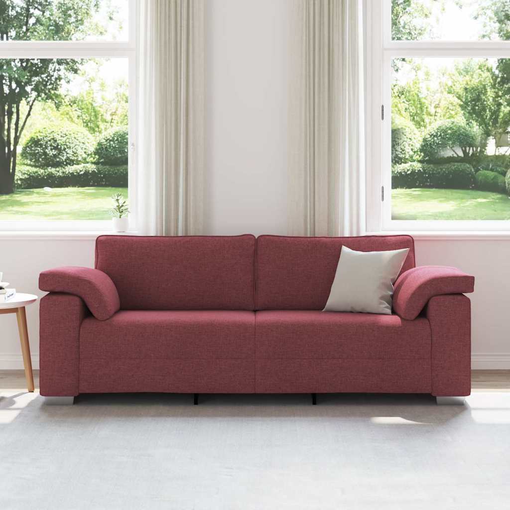 Canapé avec coussin Rouge bordeaux 219 x 77 x 82 cm tissu - XIOS