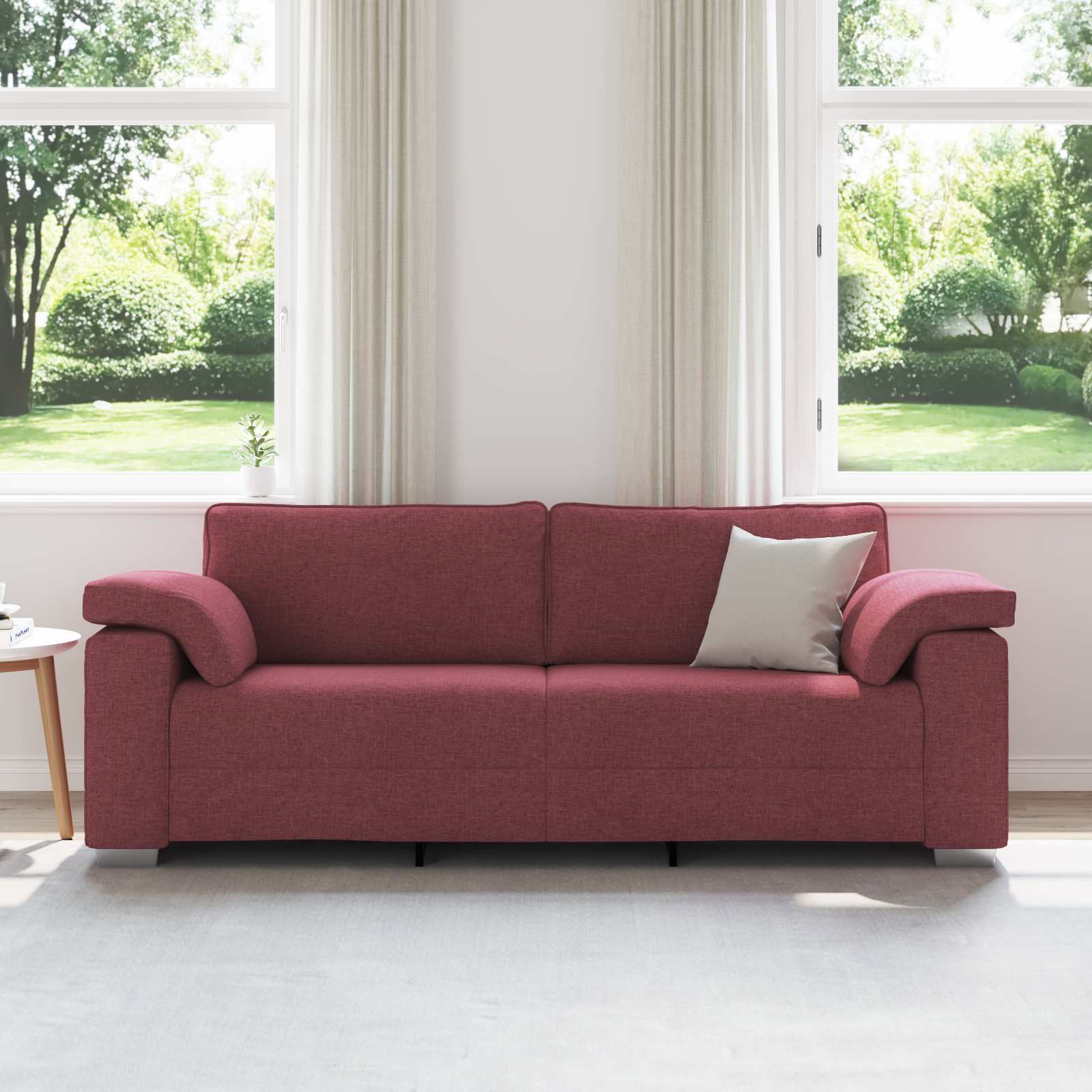 Sofa 3 places Bordeaux 220 cm tissu