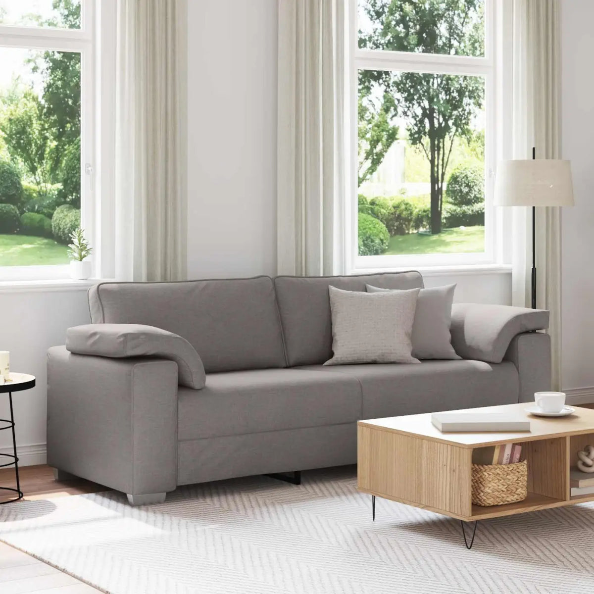Sofa 3 places Taupe 220 cm tissu - XIOS