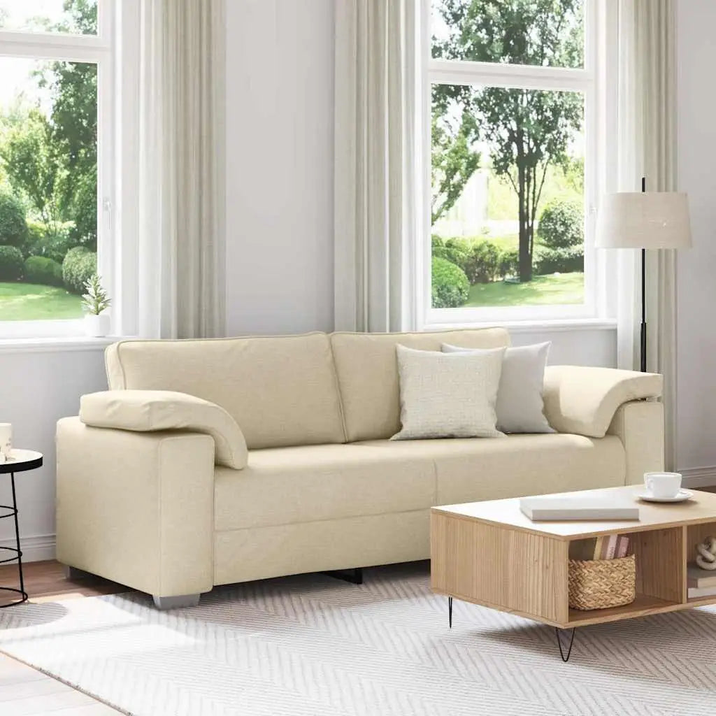 Sofa 3 places Crème 220 cm tissu - XIOS