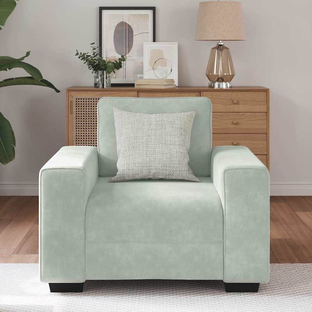 Fauteuil Gris clair 60 cm Velours - XIOS