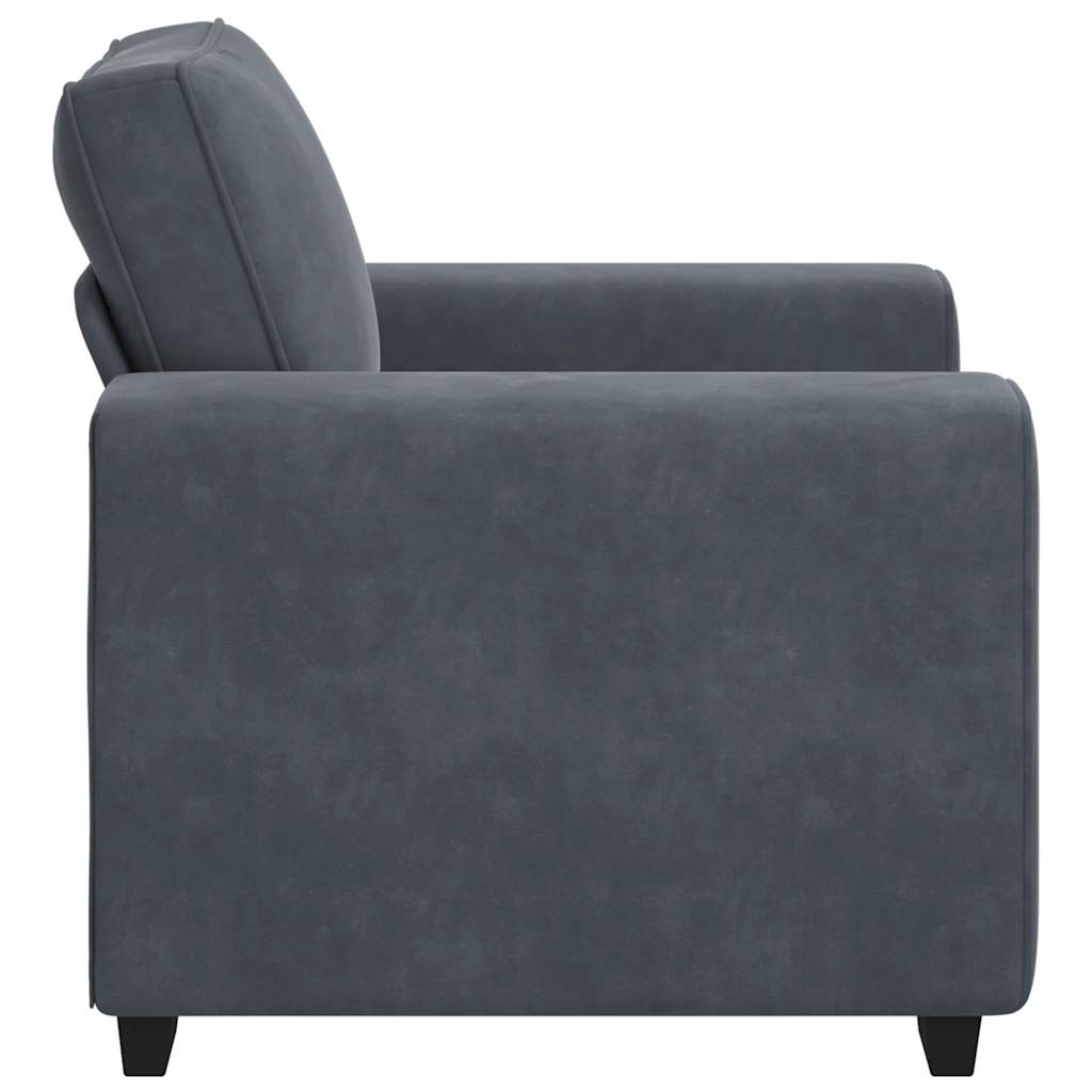 Fauteuil gris foncé 60 cm velours - XIOS