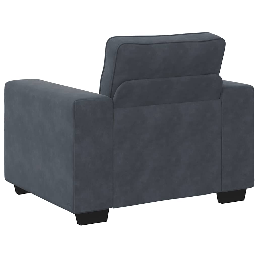 Fauteuil gris foncé 60 cm velours - XIOS