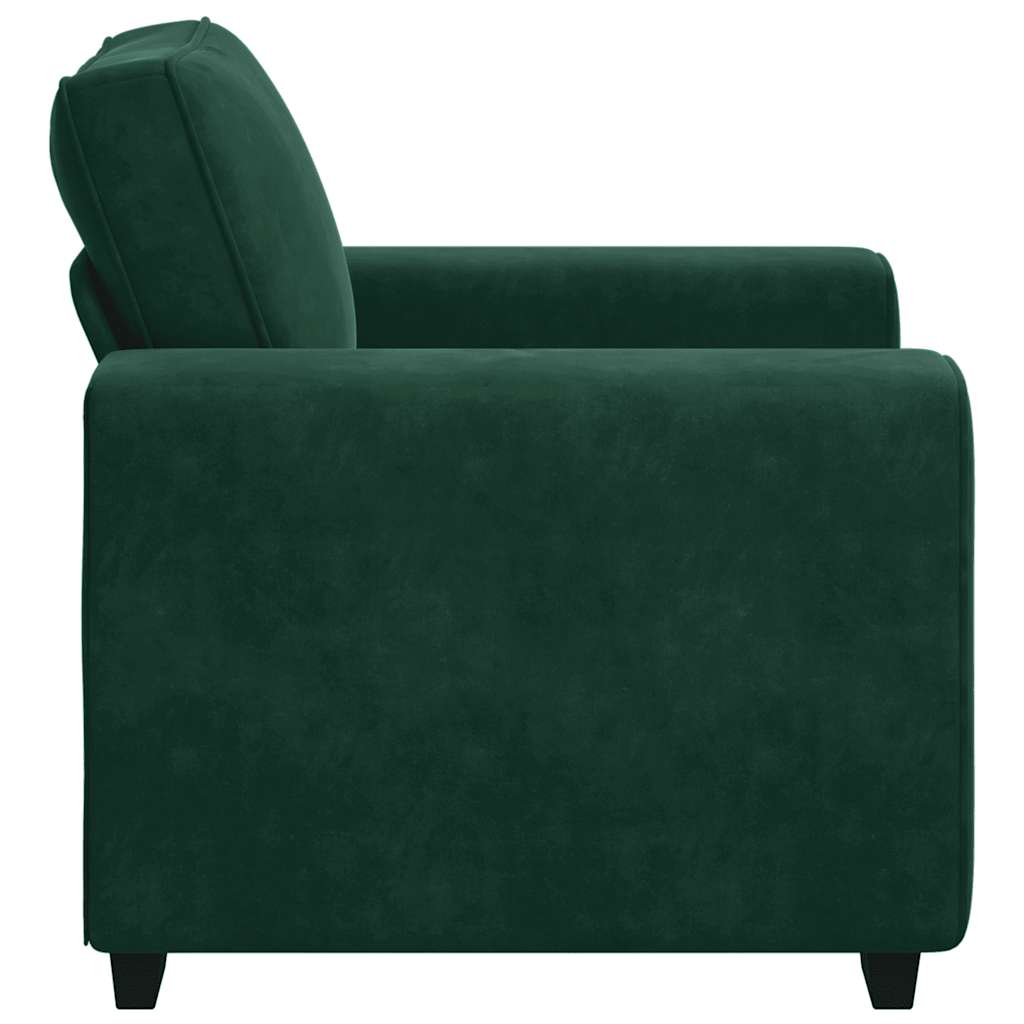 Fauteuil canapé vert foncé 100x77x82 cm velours - XIOS