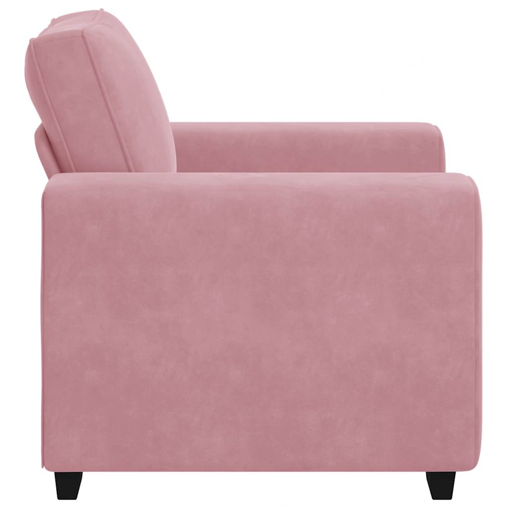 Fauteuil canapé rose 100x77x82 cm velours - XIOS
