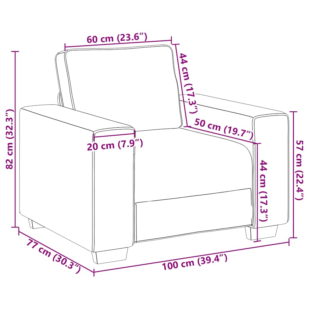 Fauteuil canapé rose 100x77x82 cm velours - XIOS