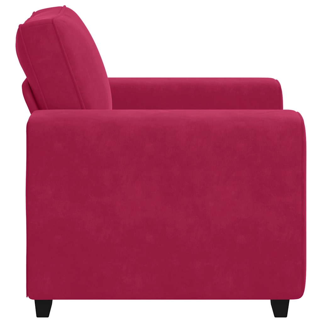 Fauteuil canapé rouge bordeaux 100x77x82 cm velours - XIOS