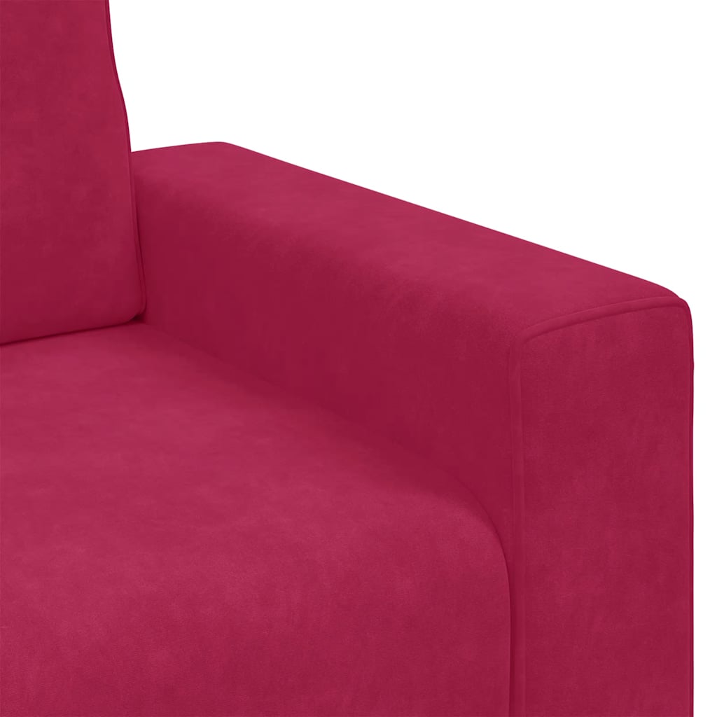 Fauteuil canapé rouge bordeaux 100x77x82 cm velours - XIOS
