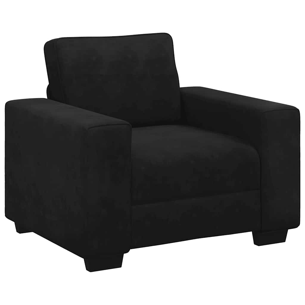 Fauteuil noir 60 cm velours - XIOS
