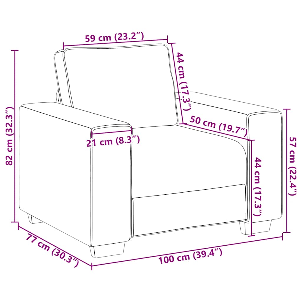 Fauteuil noir 60 cm velours - XIOS