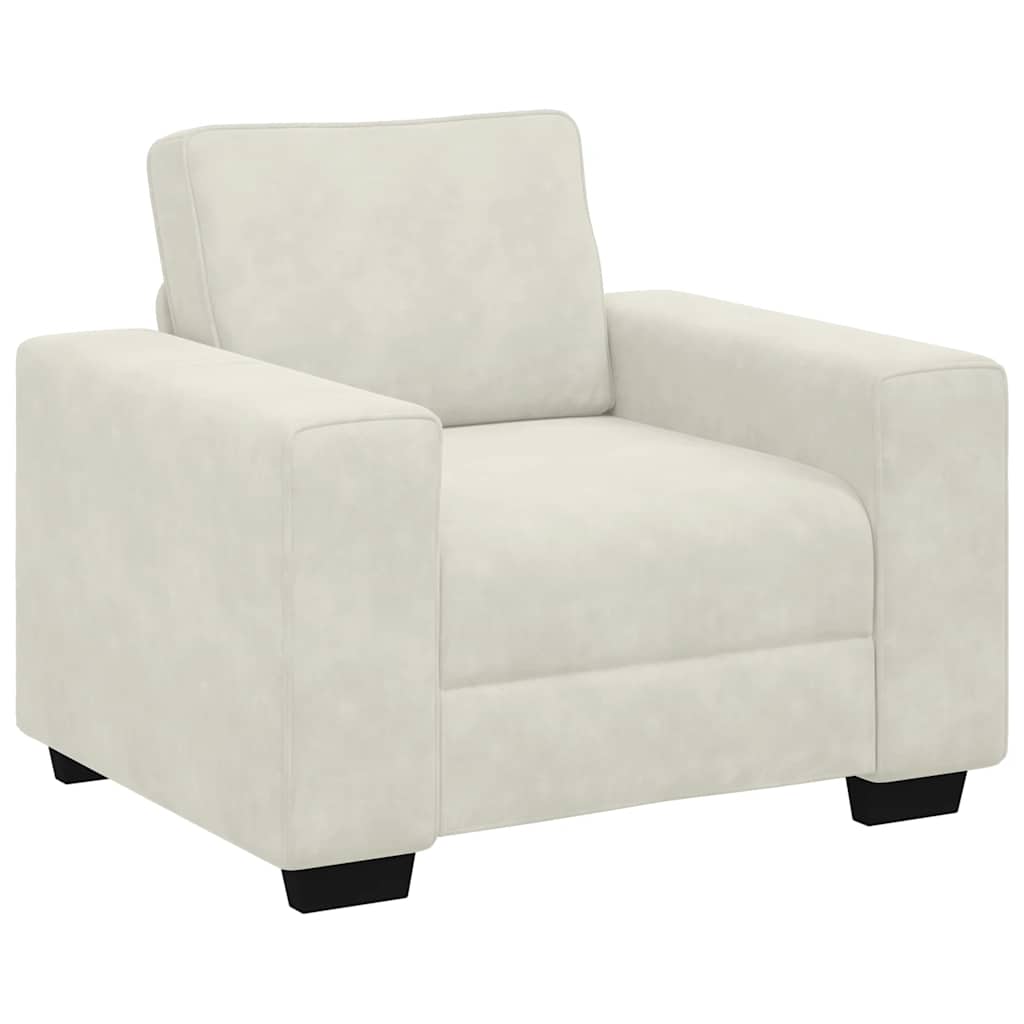 Canapé/Fauteuil crème 100x77x82 cm velours - XIOS