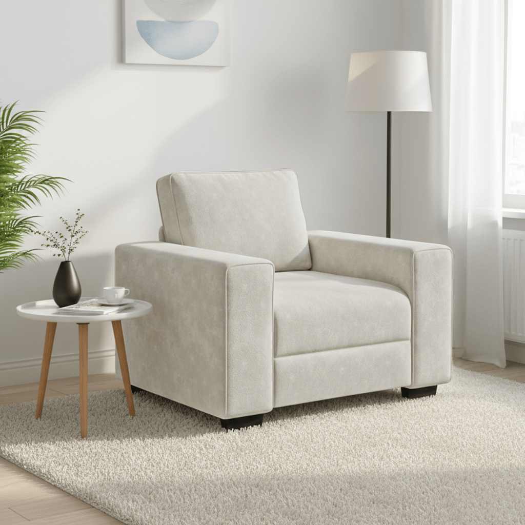 Canapé/Fauteuil crème 100x77x82 cm velours - XIOS