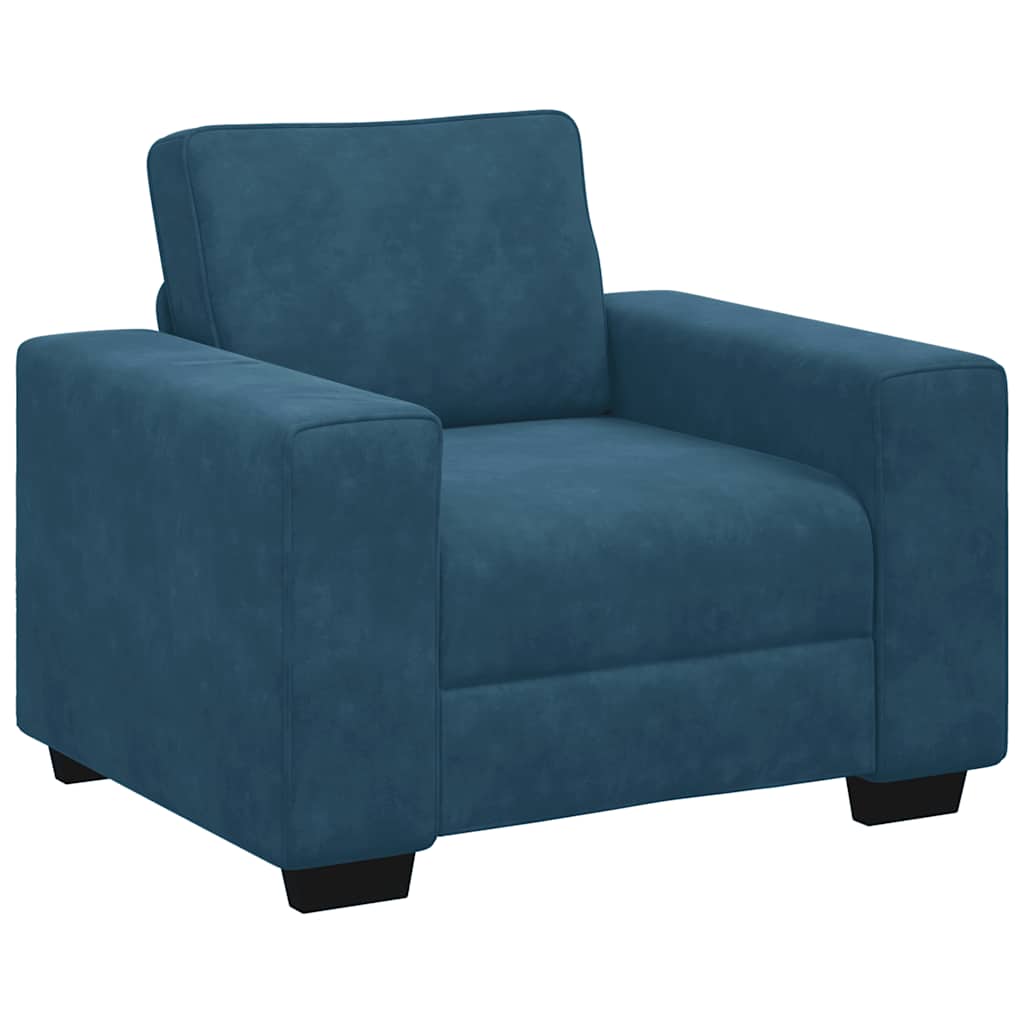 Fauteuil canapé bleu 100x77x82 cm velours - XIOS