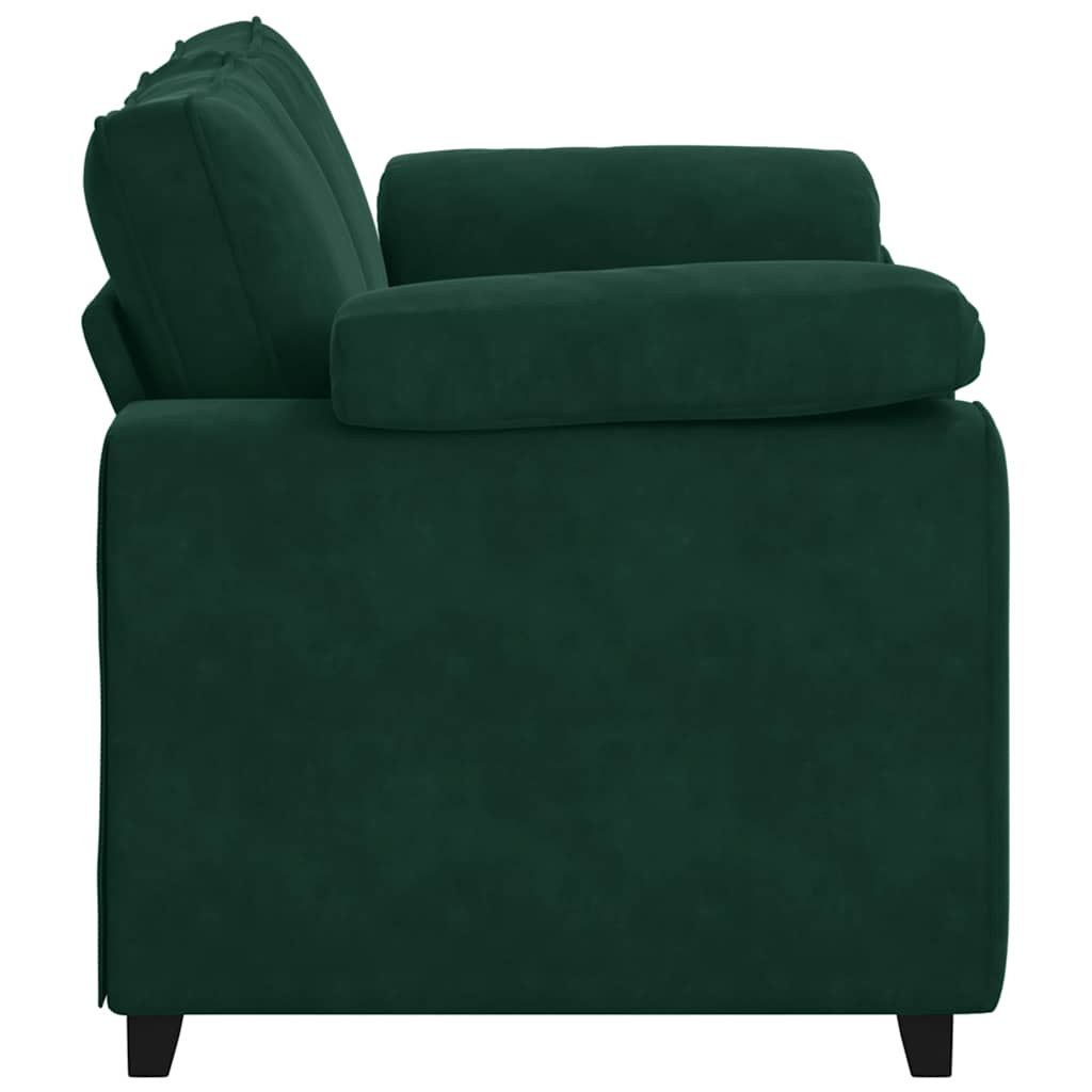 Canapé deux places vert foncé 160 x 77 x 82 cm velours - XIOS
