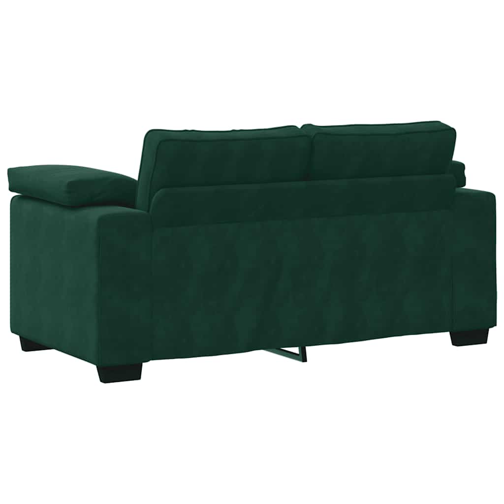 Canapé deux places vert foncé 160 x 77 x 82 cm velours - XIOS
