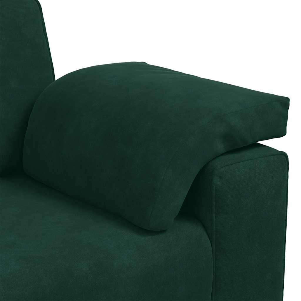 Canapé deux places vert foncé 160 x 77 x 82 cm velours - XIOS