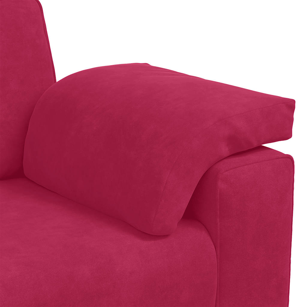 Canapé deux places rouge bordeaux 160 x 77 x 82 cm velours - XIOS