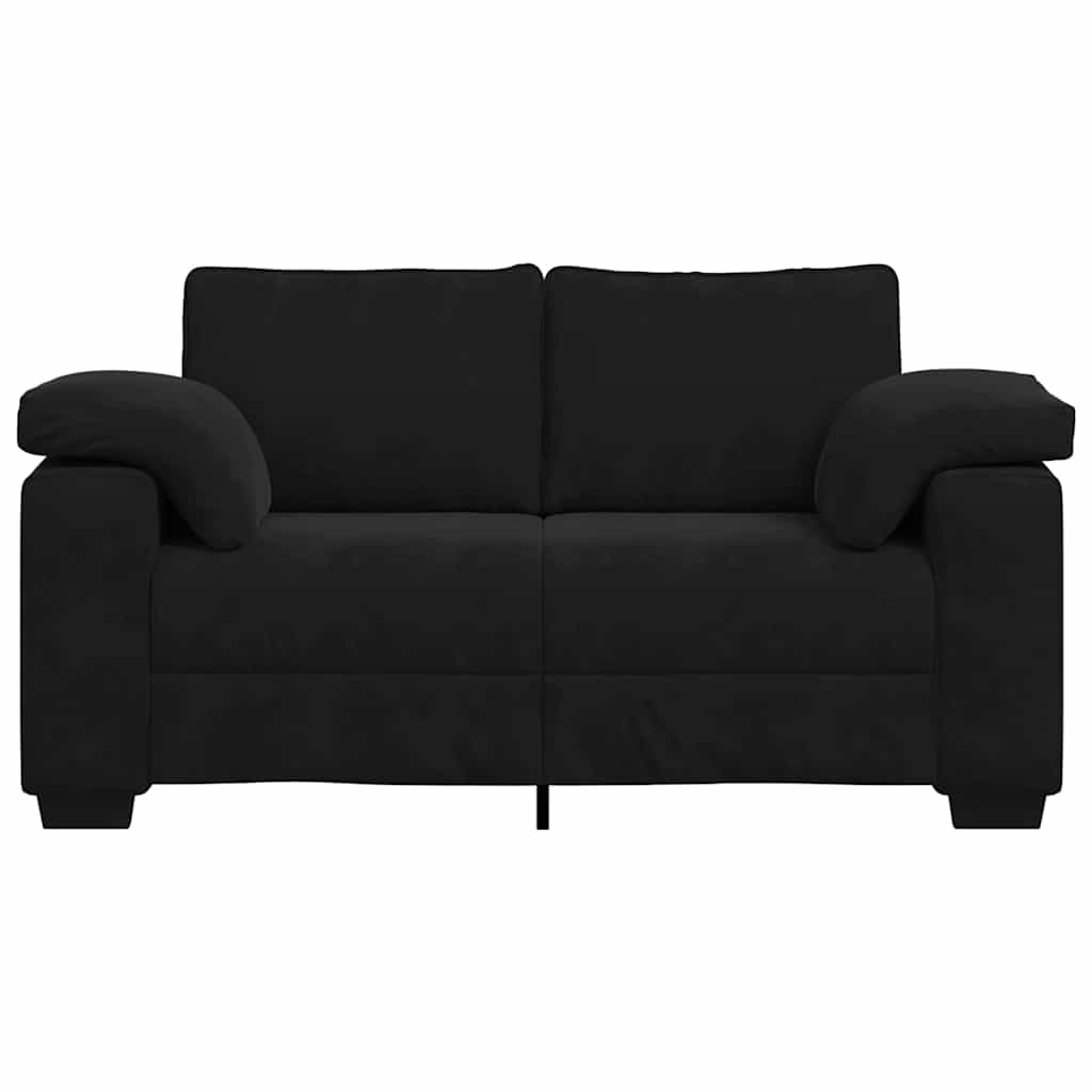 Canapé causeuse noir 120 cm velours - XIOS