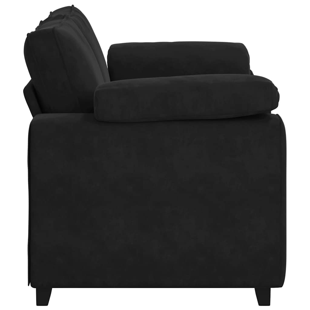 Canapé causeuse noir 120 cm velours - XIOS