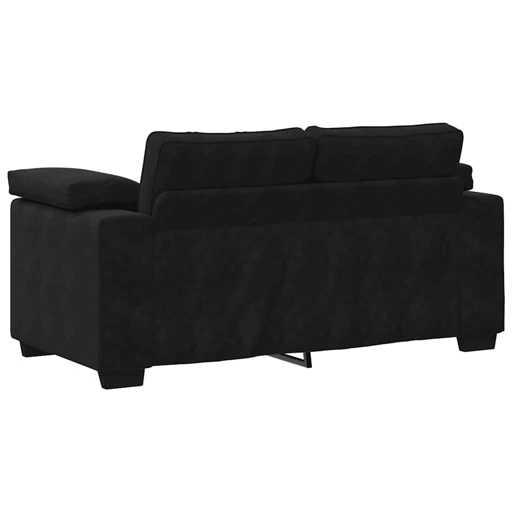 Canapé causeuse noir 120 cm velours - XIOS