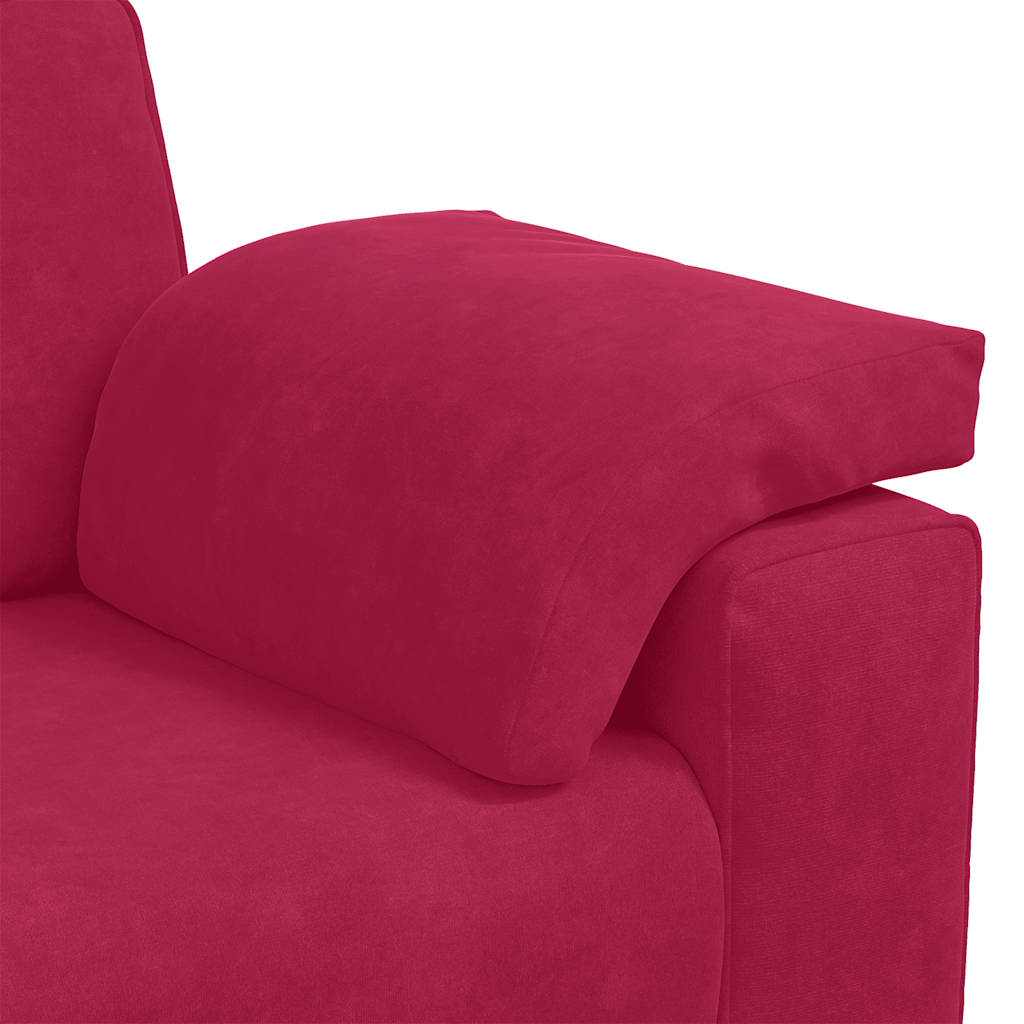 Canapé deux places rouge bordeaux 180 x 77 x 82 cm velours - XIOS
