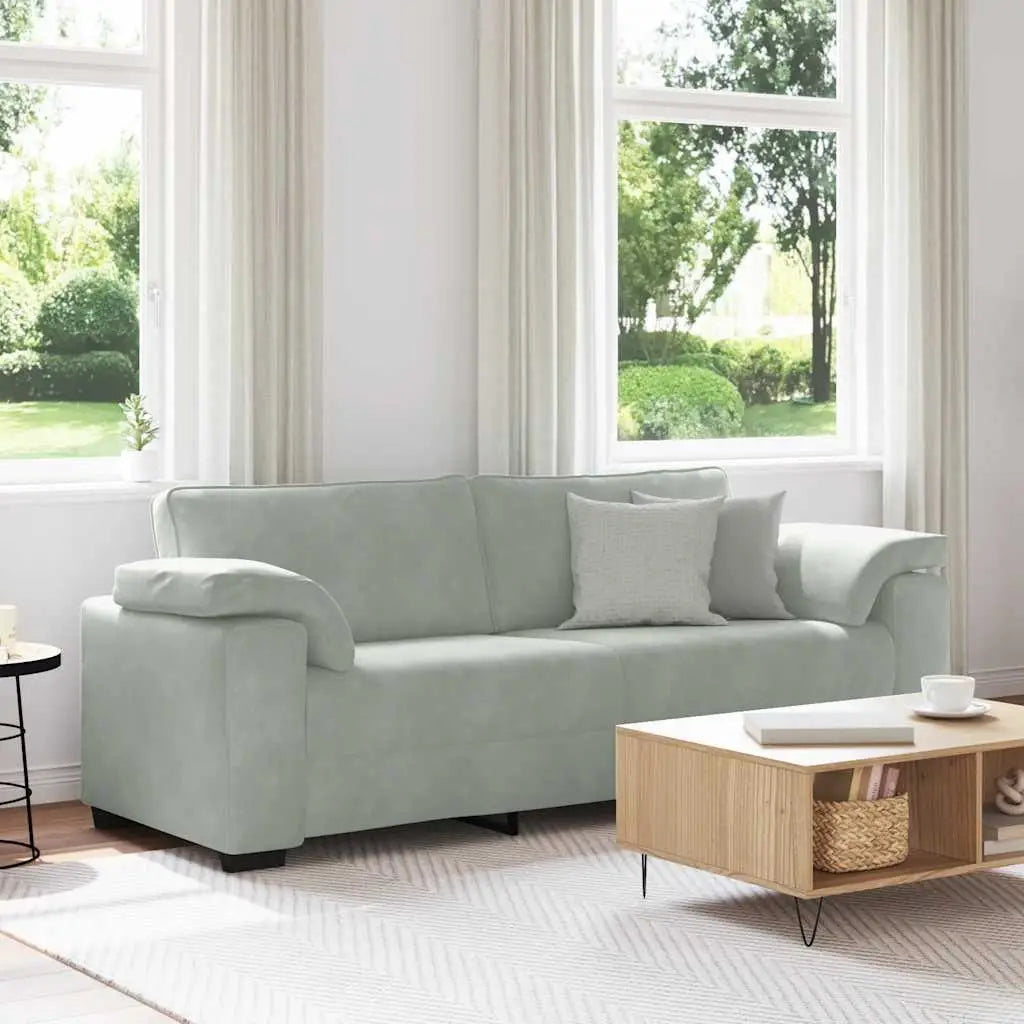 Canapé à 3 places gris clair 220x77x82 cm Velours - XIOS