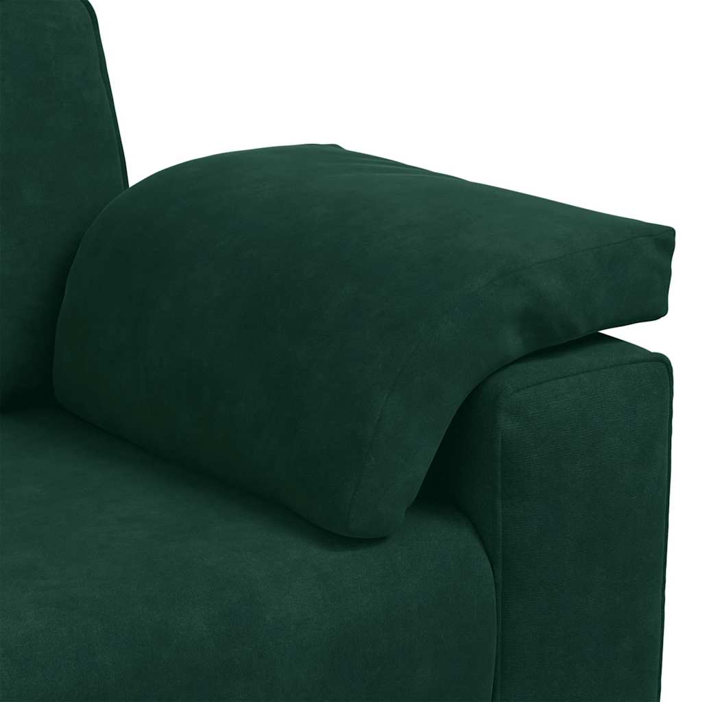 Canapé 3 places vert foncé 220 x 77 x 82 cm velours - XIOS
