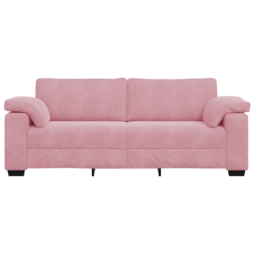 Canapé 3 places rose 220x77x82 cm velours