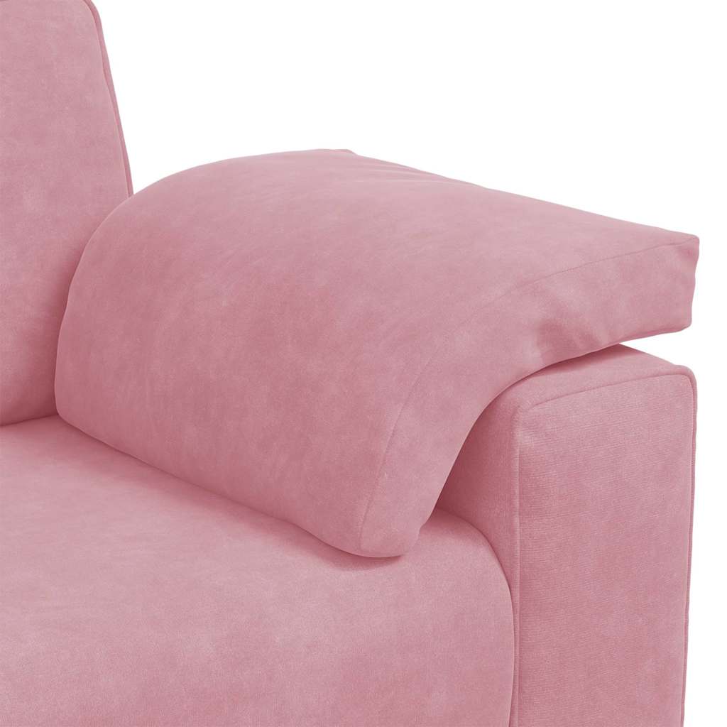 Canapé 3 places rose 220x77x82 cm velours